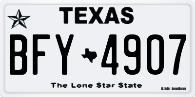 TX license plate BFY4907