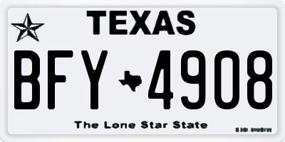 TX license plate BFY4908