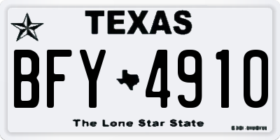 TX license plate BFY4910