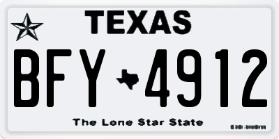 TX license plate BFY4912