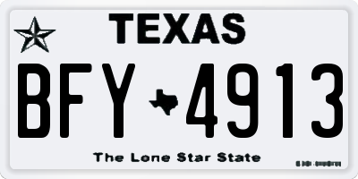 TX license plate BFY4913