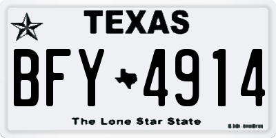 TX license plate BFY4914