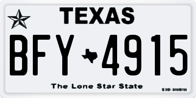 TX license plate BFY4915