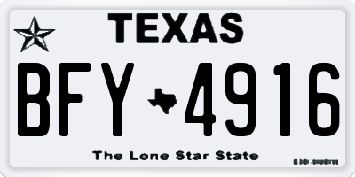 TX license plate BFY4916