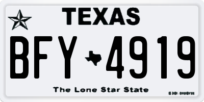 TX license plate BFY4919