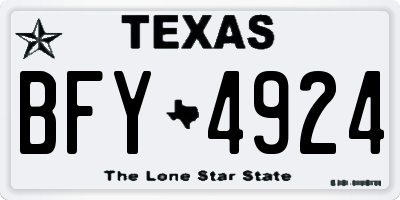 TX license plate BFY4924