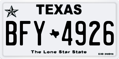 TX license plate BFY4926