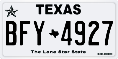 TX license plate BFY4927