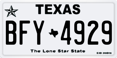 TX license plate BFY4929