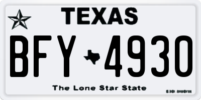 TX license plate BFY4930