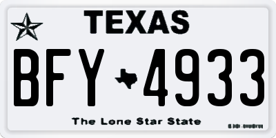 TX license plate BFY4933