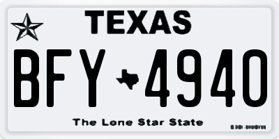 TX license plate BFY4940