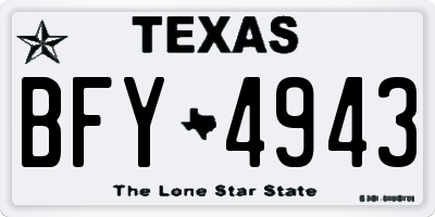 TX license plate BFY4943