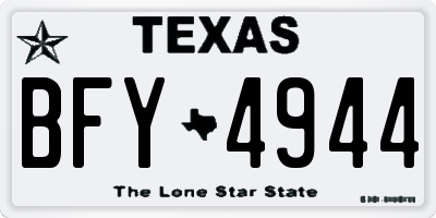 TX license plate BFY4944