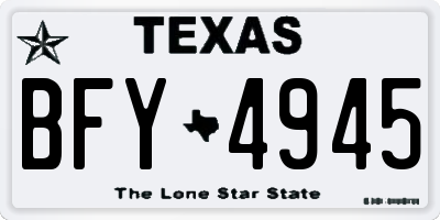 TX license plate BFY4945