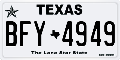 TX license plate BFY4949