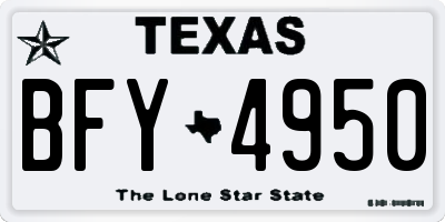 TX license plate BFY4950