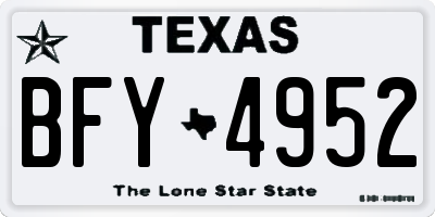 TX license plate BFY4952