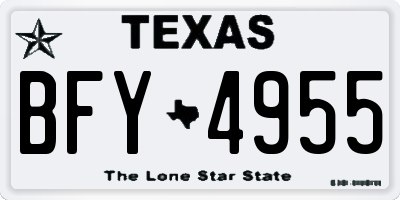 TX license plate BFY4955