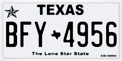 TX license plate BFY4956