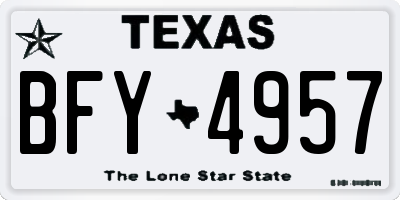 TX license plate BFY4957