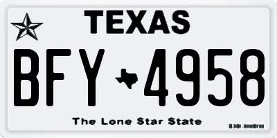 TX license plate BFY4958
