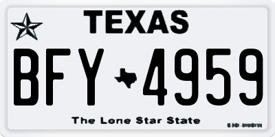 TX license plate BFY4959