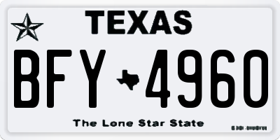 TX license plate BFY4960