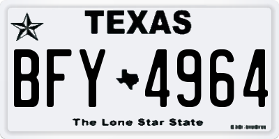 TX license plate BFY4964