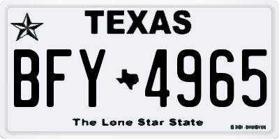 TX license plate BFY4965