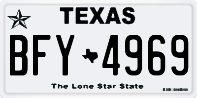 TX license plate BFY4969