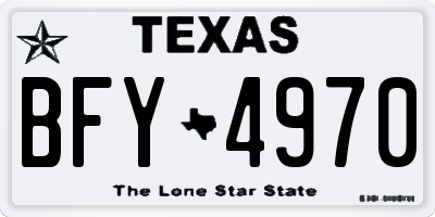 TX license plate BFY4970