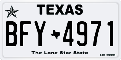 TX license plate BFY4971
