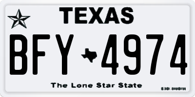 TX license plate BFY4974