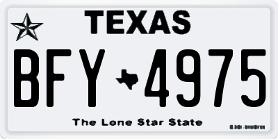 TX license plate BFY4975