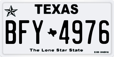 TX license plate BFY4976