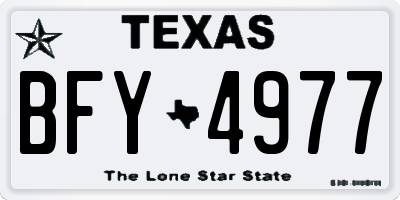 TX license plate BFY4977