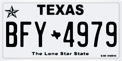 TX license plate BFY4979