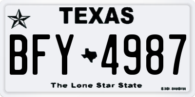 TX license plate BFY4987