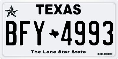 TX license plate BFY4993