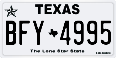 TX license plate BFY4995