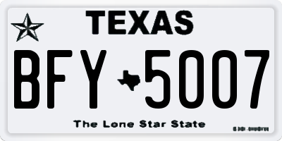TX license plate BFY5007