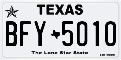 TX license plate BFY5010