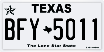 TX license plate BFY5011