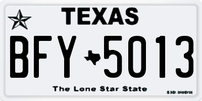 TX license plate BFY5013