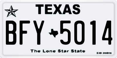 TX license plate BFY5014