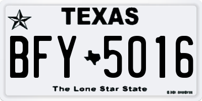 TX license plate BFY5016