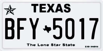 TX license plate BFY5017