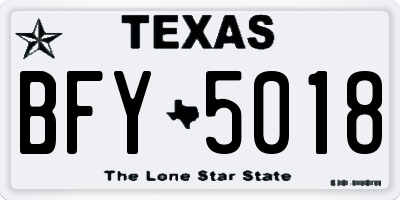 TX license plate BFY5018