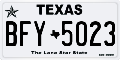 TX license plate BFY5023